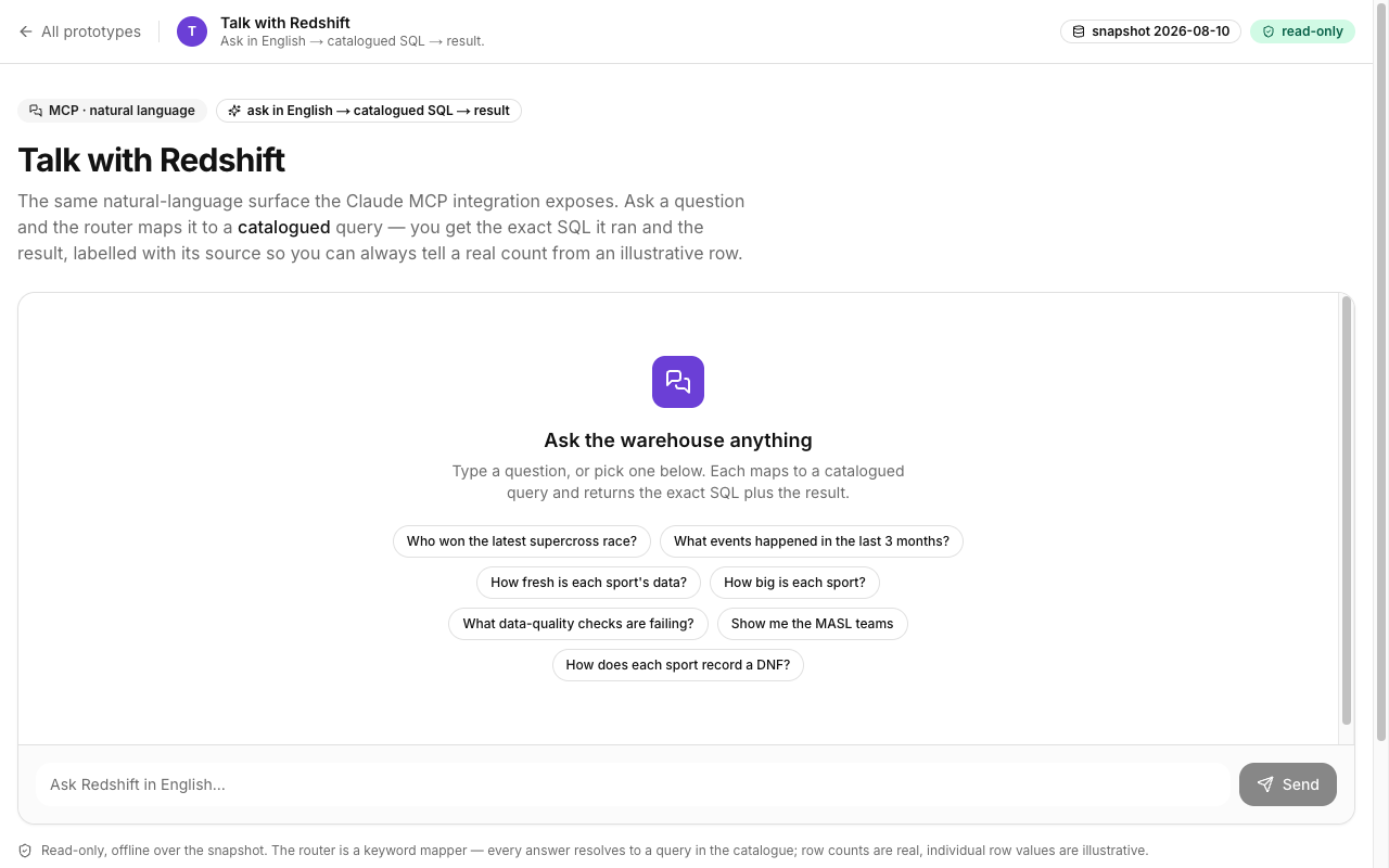Talk with Redshift screenshot